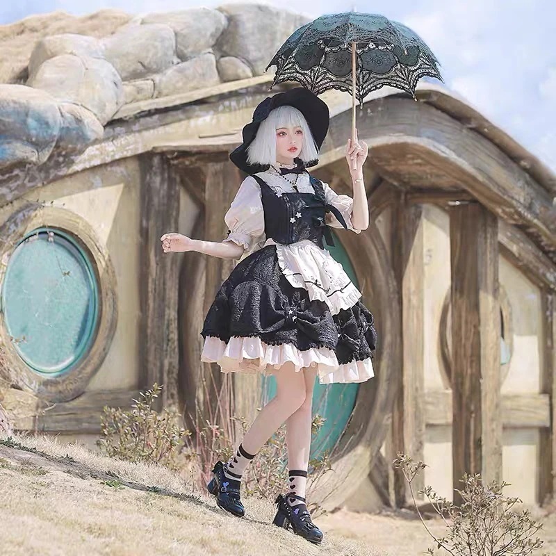 新作オリジナル高質ロリータワンピースセットアップ可愛い 二次元かわいい新作公主 かわいい ロリ学園祭 A34