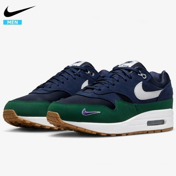 メンズ スニーカー オブシディアン/ミッドナイトネイビー/ゴージグリーン/ホワイト AIR MAX 1 87 DV3887-400^【nike353】^ 11,085円