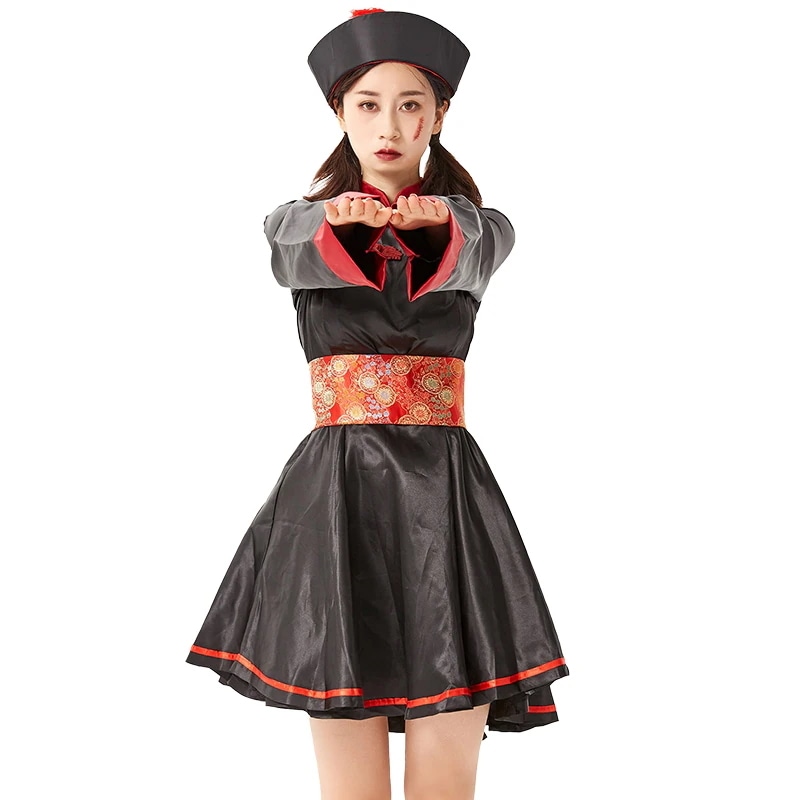【クイック発送】ハロウィーン衣装コスプレd舞台演じる服血なまぐさい吸血鬼中国式レトロ官服ゾンビワンピース盆踊り祭り30%までに制限 5,096円