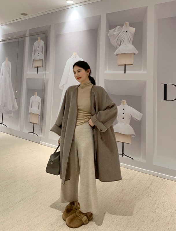 強度防寒シリーズ_QUAN ハンドメイドカシミヤ/SULI アルパカ ノーカラー両面ウールコート