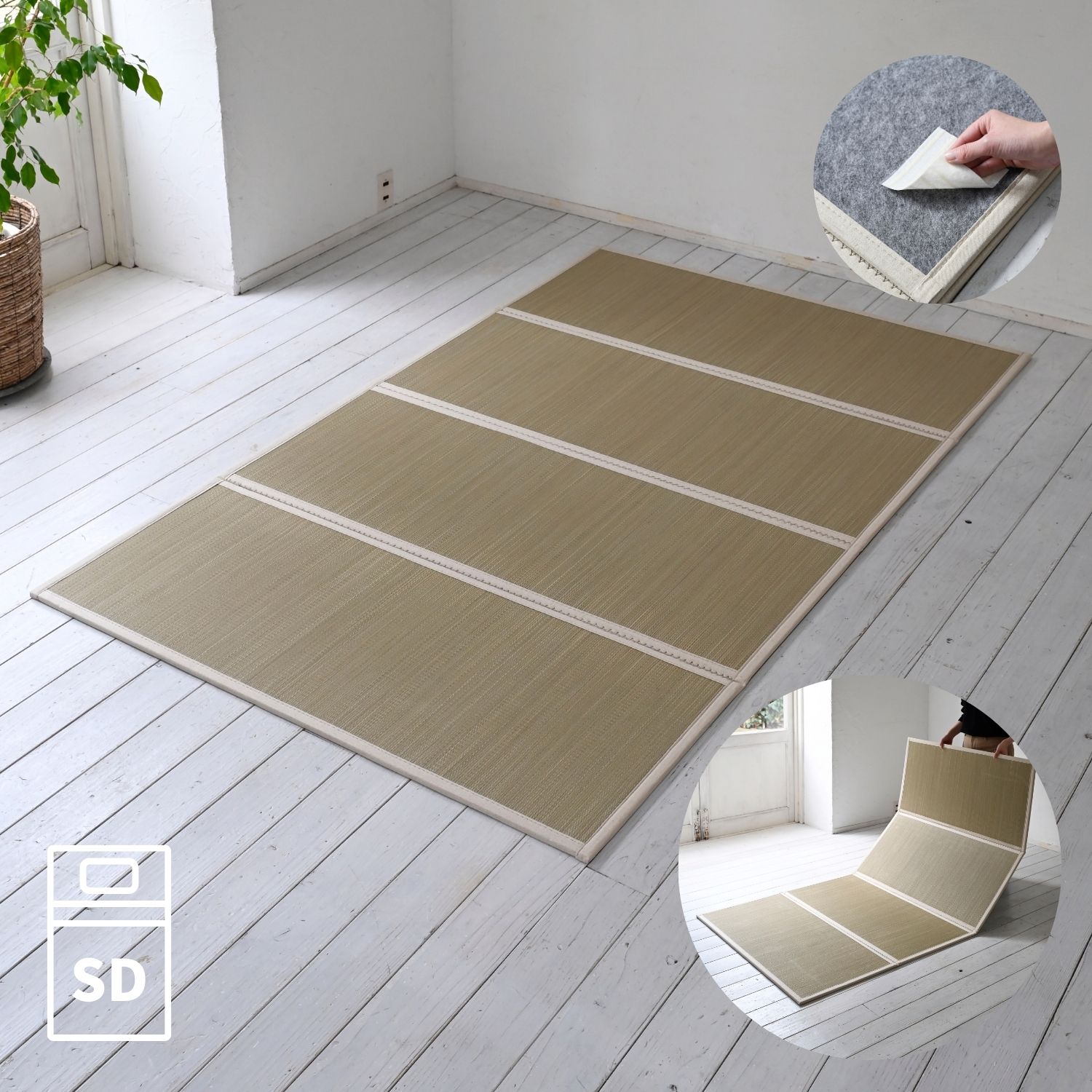 畳 い草 マットレス 四つ折り 折りたたみ すべり止め付属 セミダブル