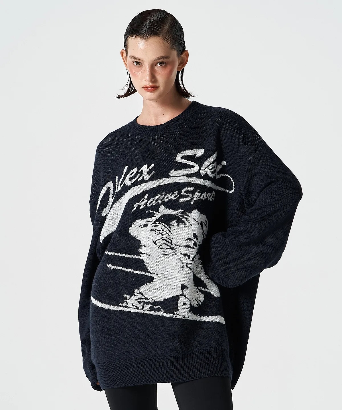 オーバーフィット スキ ニット (Navy)