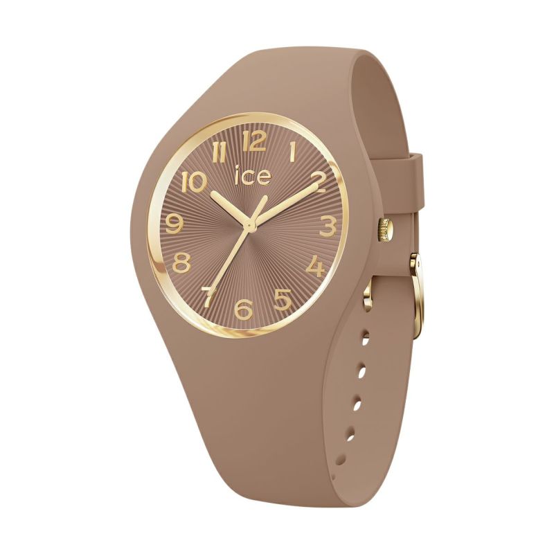 腕時計 ICE CHAMPAGNE スモール＋ 025252 ユニセックス メンズ レディース モカ 正規代理店 シリコン 防水 3針 37mm 10気圧防水