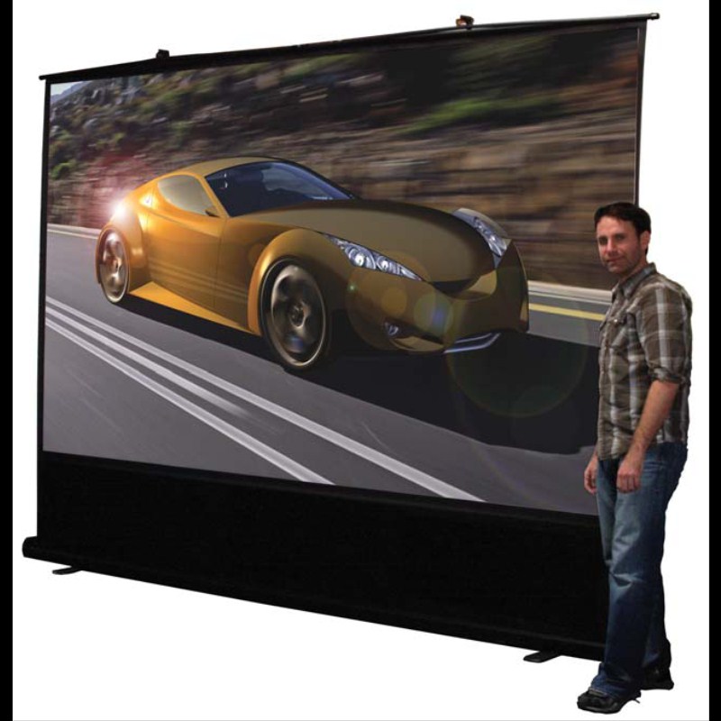 ポータブルスクリーンEZシネマ　150インチ(16:9)　マックスホワイト素材　ブラックケースF150NWH