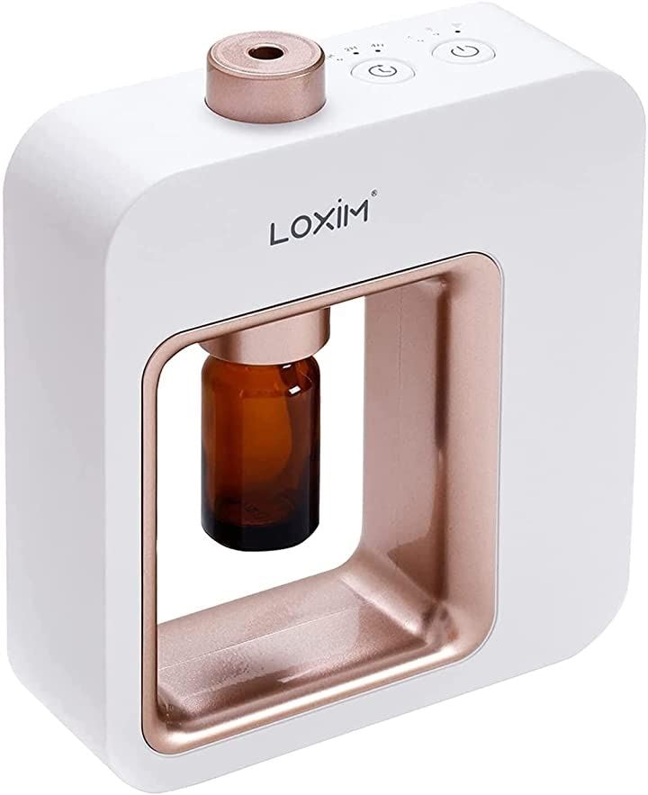 アロマディフューザー 水なし ネブライザー式 市販アロマオイル適用 静音直接ミスト化 タイマー機能付き コンパクト式 USB充電式(ホワイト)