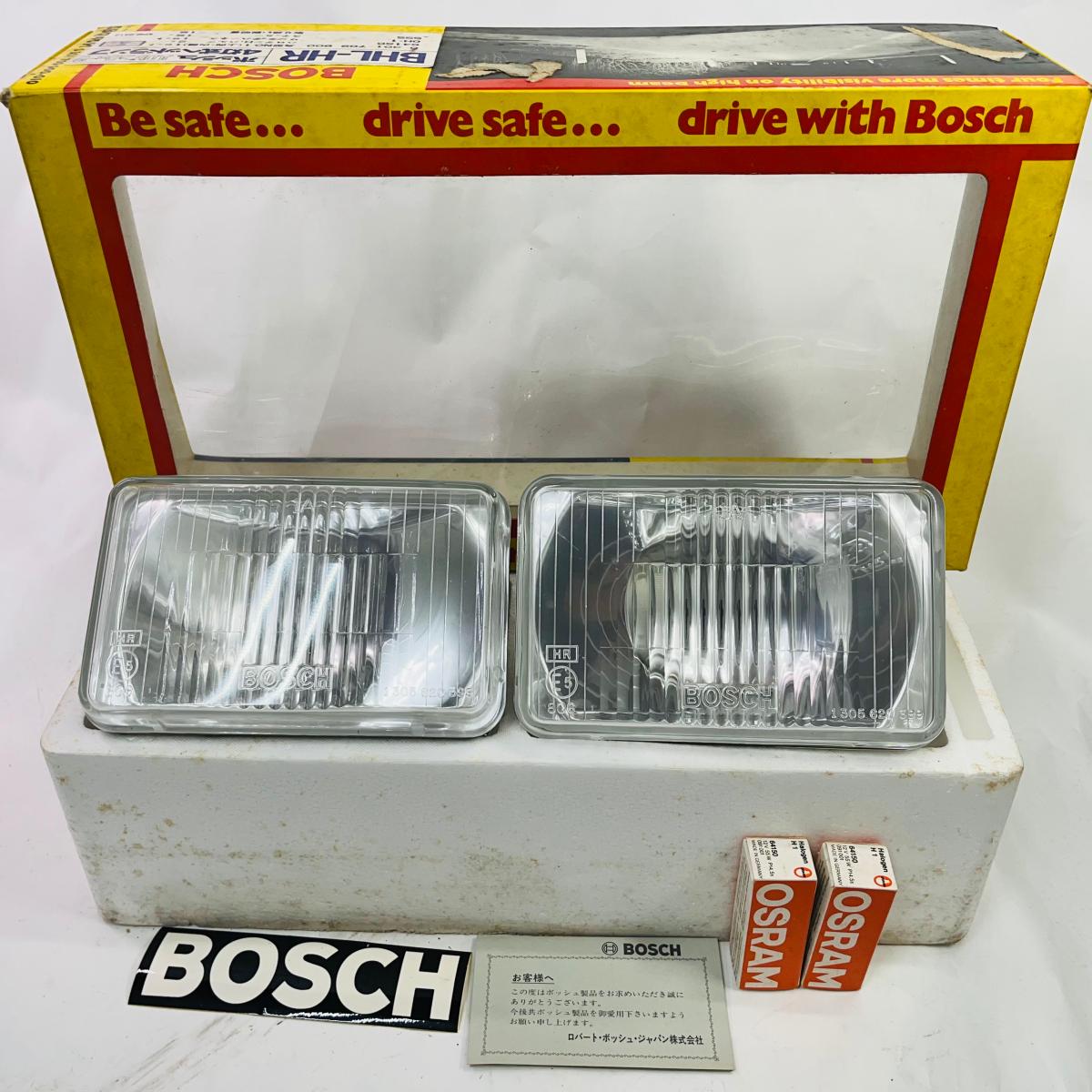 【未使用】ボッシュ ヘッドライト SBQ46H 6.5×4インチ　角型4灯式　No1（上向内側）ハロゲンH1バルブ2個　ワンタッチハーネス1セット付