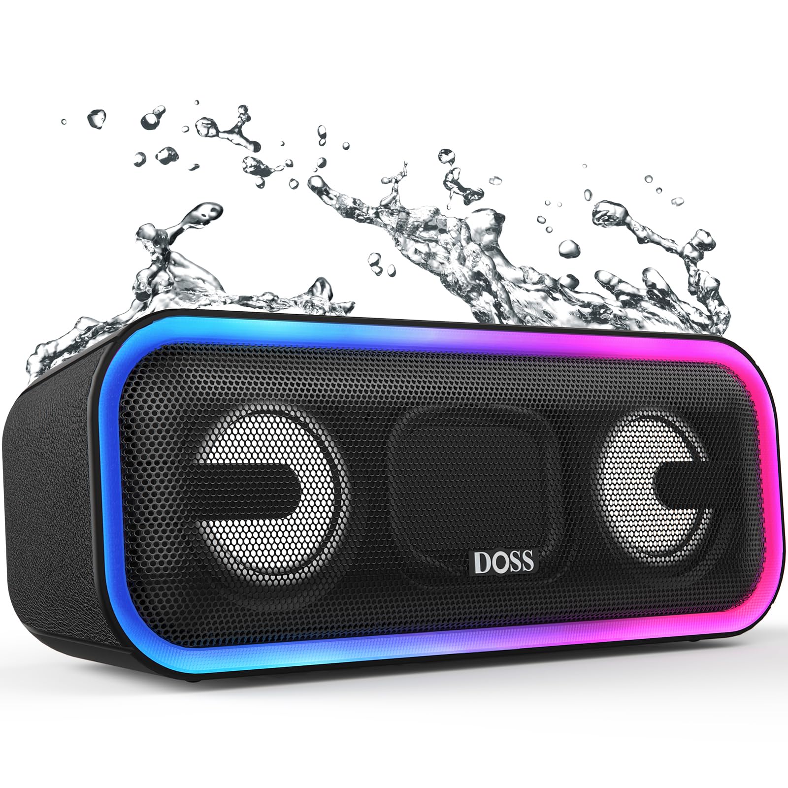DOSS SoundBox Pro Bluetoothスピーカー 24W 重低音 ワイヤレス ポータブル 小型 ブルートゥース スピーカー【15時間再生/ワイヤレスステレオ対応/ライティング機能/IP