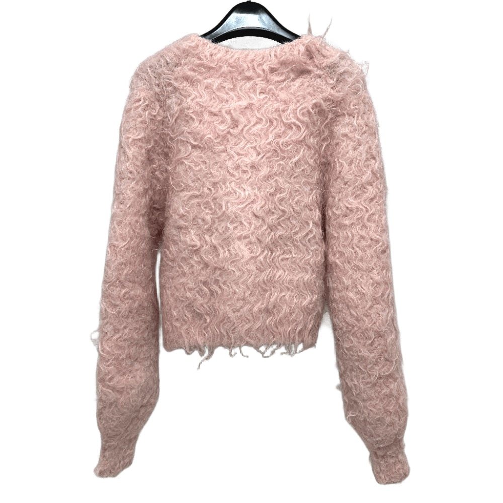 THE TOE ザ トゥー カーディガン アパレル トップス 羽織り ショート丈 シャギー ポリエステル ピンク