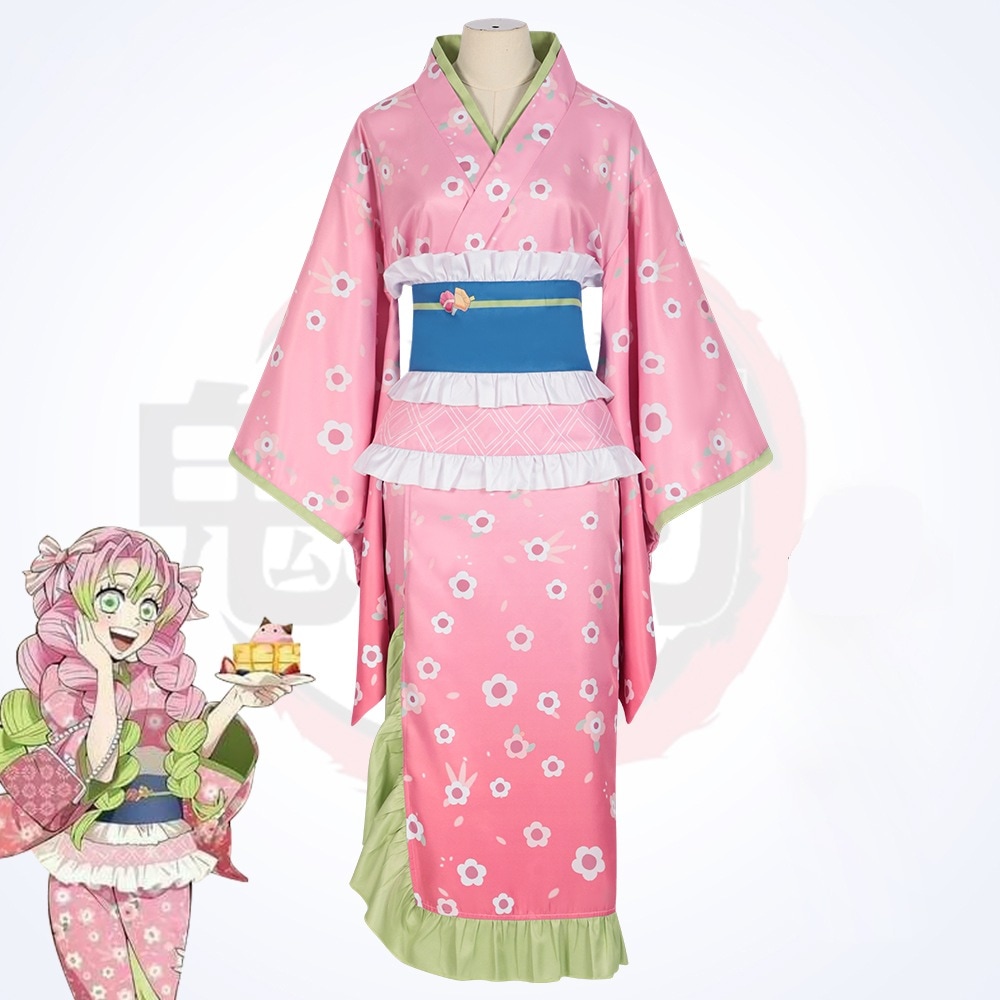 鬼滅の刃 甘露寺 蜜璃 かんろじ みつり コスプレ衣装 仮装 変装 ヘッドカバー コスプレ ゲーム イベント パーティ