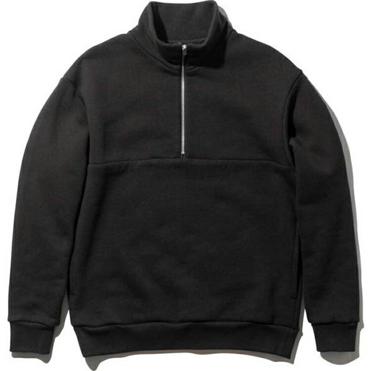 ヘビーウォームスウェット ハーフジップ（メンズ） S ブラック #MX39332-K