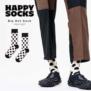 Happy Socks 靴下 レディース メンズ ブランド カジュアル シンプル ドット 水玉 クルー丈 P001587 ギフト プレゼント 柄 くつ下 くつした 綿 コットン おしゃれ