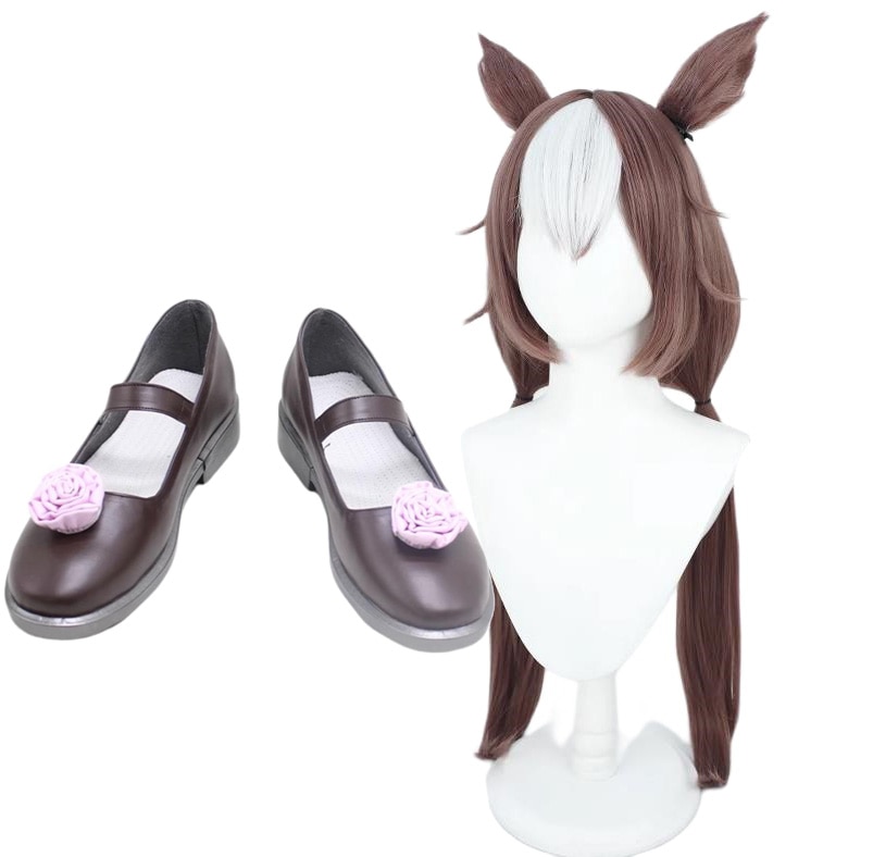 コスプレ靴 ウィッグ付き ヤマニンゼファー 靴 ウマ娘 プリティーダービー 下駄 シューズ 長靴 コスプレ クリスマス ハロウィン