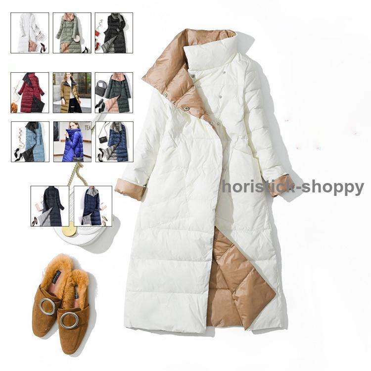 ダウン51-55% 秋冬　ロングダウンコート レディース ダウンコート ロング リバーシブル レディース ダウンジャケット ロングコート アウター ダウン 軽量