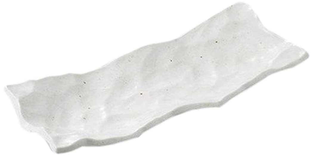 10個セット あゆ・さんま皿 白マット波オードブル皿 [28.5 x 12.5 x 4.5cm] 【料亭 旅館 和食器 飲食店 業務用 器 食器】