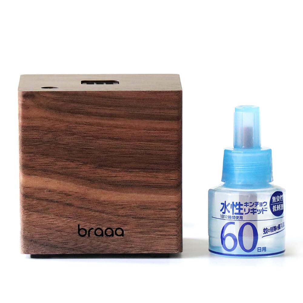 KINCHO × braaa canox LIQUID キンチョウ × ブラー カノクス リキッド 蚊に効く 蚊取り 蚊取り機 電気 キンチョウリキッド 本体 天然木 蚊よけ 蚊除け 蚊取り器 金鳥