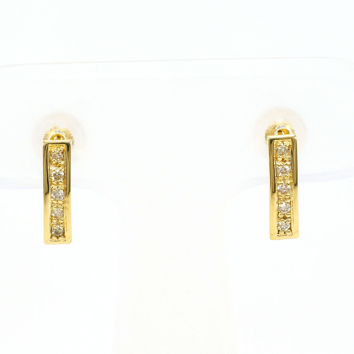 K18 18金 YG イエローゴールド ピアス ダイヤモンド 0.04ct 総重量約0.8g 中古