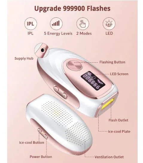 脱毛器 男性と女性 改良されたまつげ永久的な全身脱毛冷却システム このレーザー脱毛システムは 凍結点機能でアップグレードされているため 肌に触れたときの温度はわずか約10 ℃ です これにより 脱毛