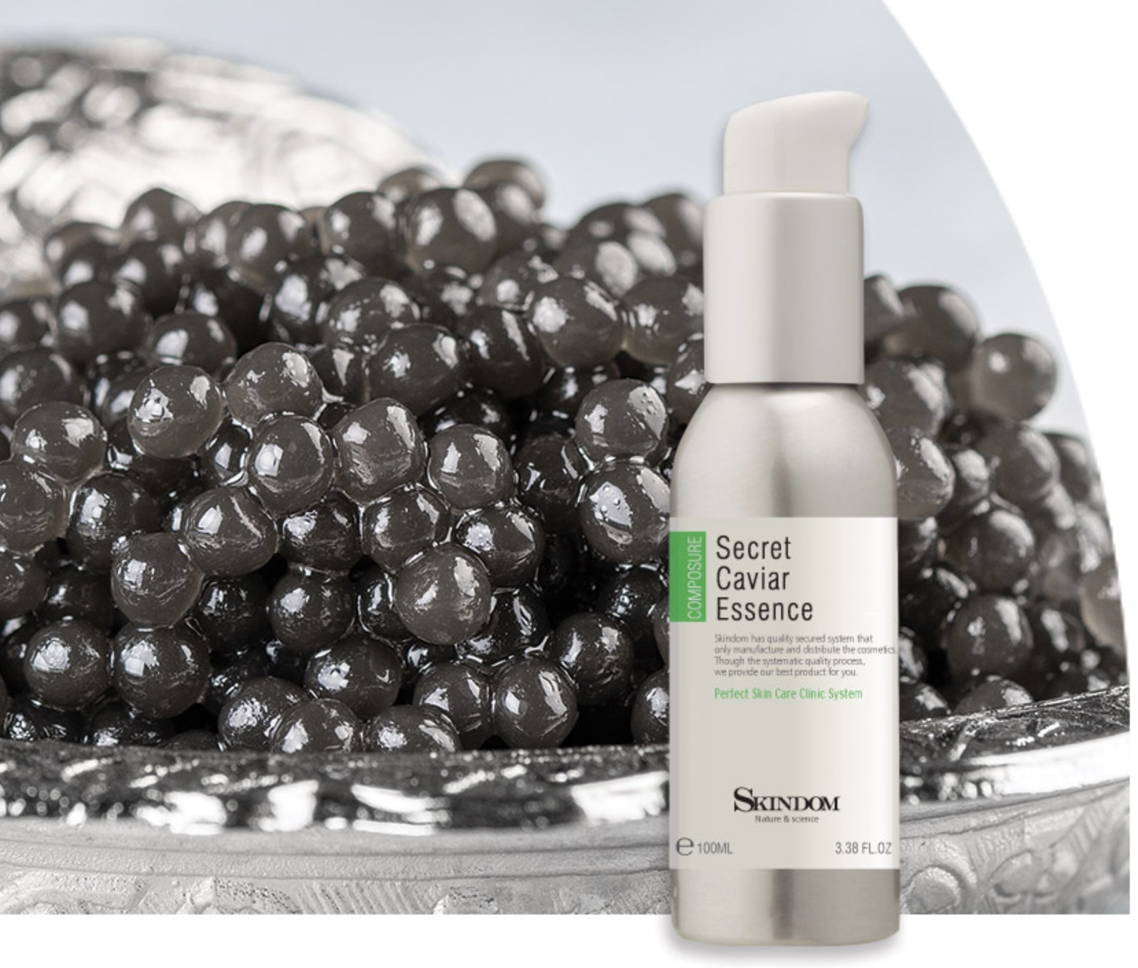 [韓国ビューティーショップ/エステサロンエッセンス] シークレットキャビアエッセンス(100ml) - 鎮静効果+マスクパック追加贈呈