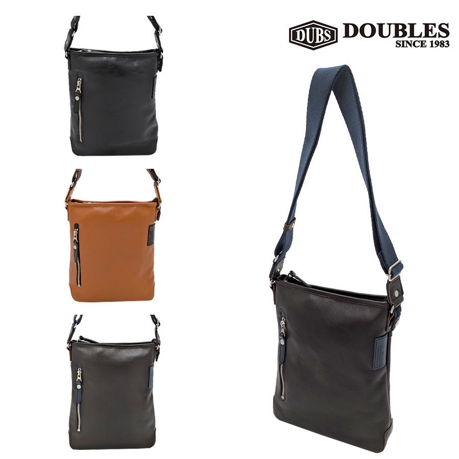 【クリックポスト/時間指定不可】【DOUBLES】jpu7460 縦型ショルダーバッグ 斜め掛け 牛革 長持ち 普段使い ユニセックス ギフト プレゼント ブラック