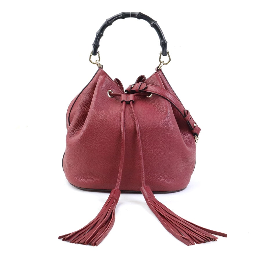 グッチ GUCCI ハンドバッグ ショルダーバッグ バンブー レザー バーガンディ ゴールド レディース 387613 e60552i 49,080円