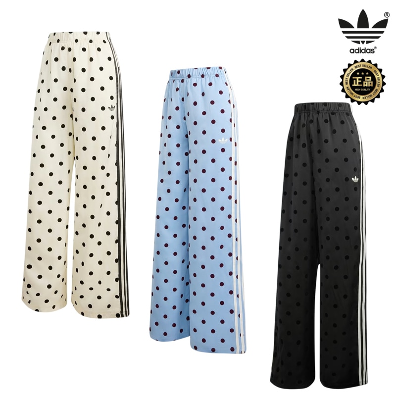 26SS新作 KV1168 KV1169 KV1170 SATIN POLKA DOTS WIDE LEG PANT 春 レディース ワイドパンツ ドット サテン 韓国 コーデ提案 スニーカー デニム