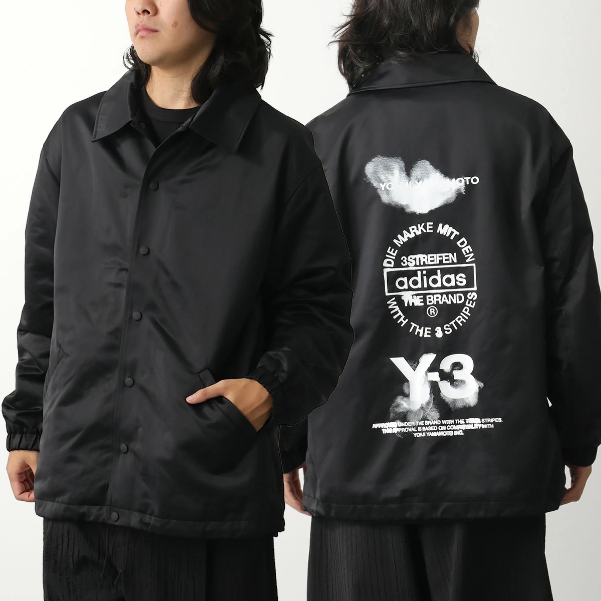 Y-3 ワイスリー グラフィック コーチジャケット GRAPHIC COACH JACKET JW4626 ナイロン オーバーサイズ ロゴ BLACK