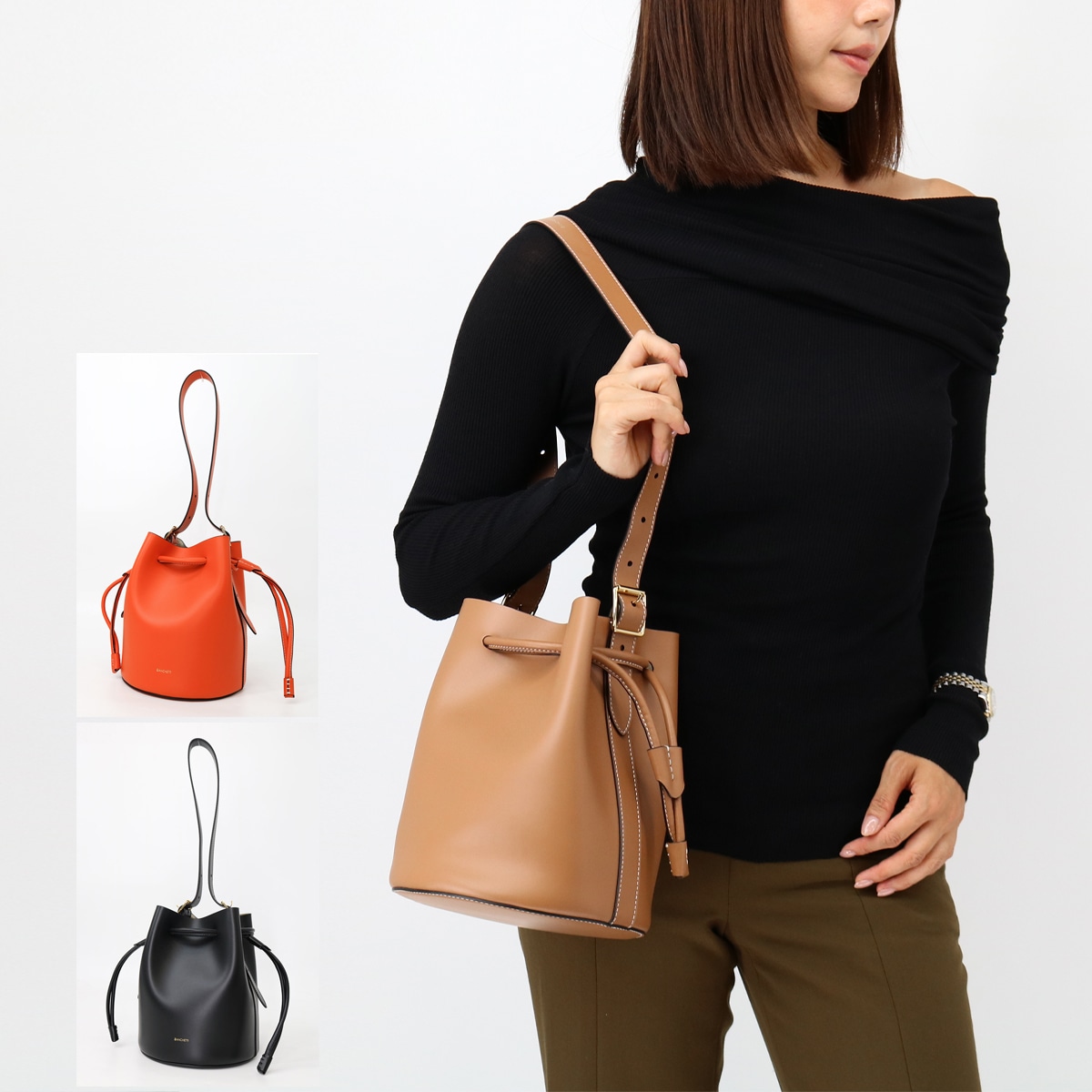 BU SM 716 ショルダーバッグ ハンドバッグ レザー 斜めがけ クロスボディ レディース 鞄 ザンチェッティ ロゴ ブランド 50,544円