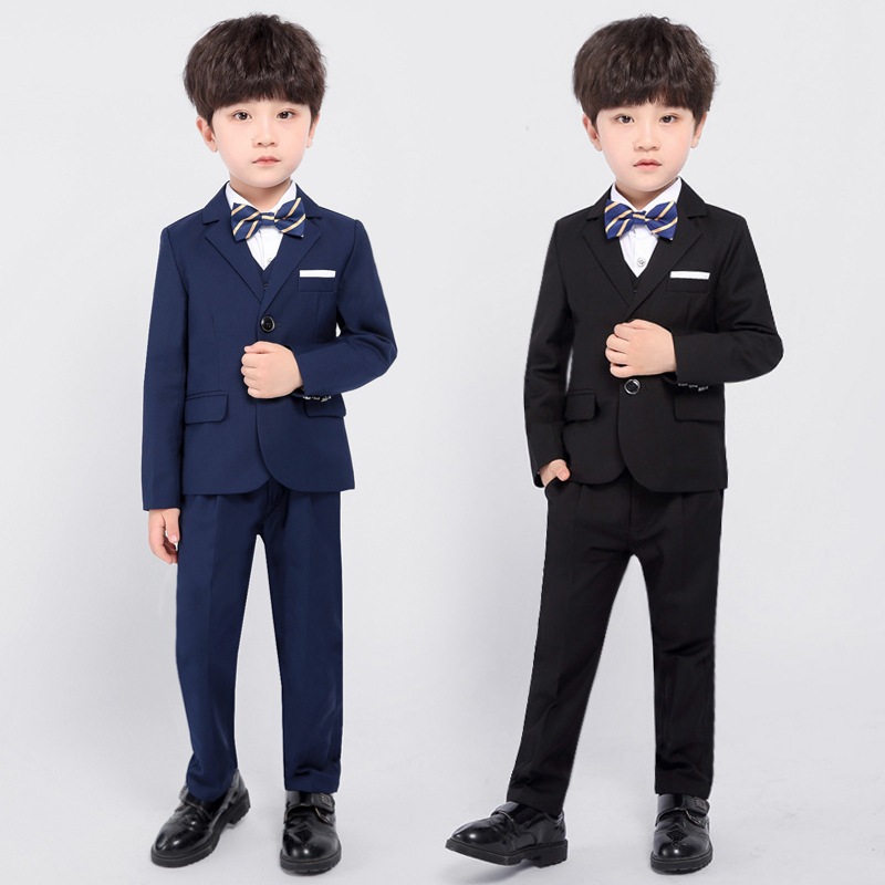 春秋冬男子加厚保温結婚式の花童服親子かっこいい柔らかいスーツ祝日アクティブ服5点セットjz フォーマルセット