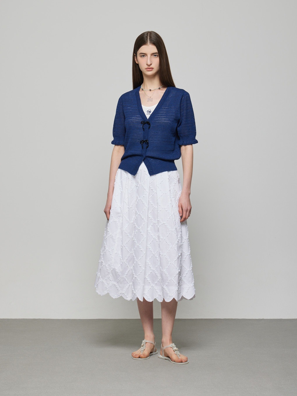 DEWL ビーズリボンパフスリーブカーディガン 31,816円