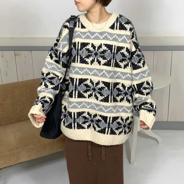 ノルディック柄プルオーバー