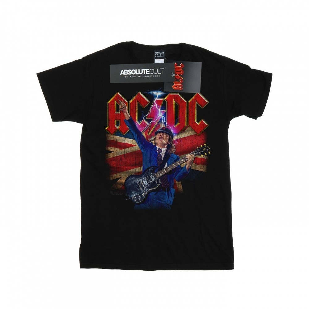 (英国より直送) AC/DC メンズアンガスユニオンフラッグライトニング Tシャツ