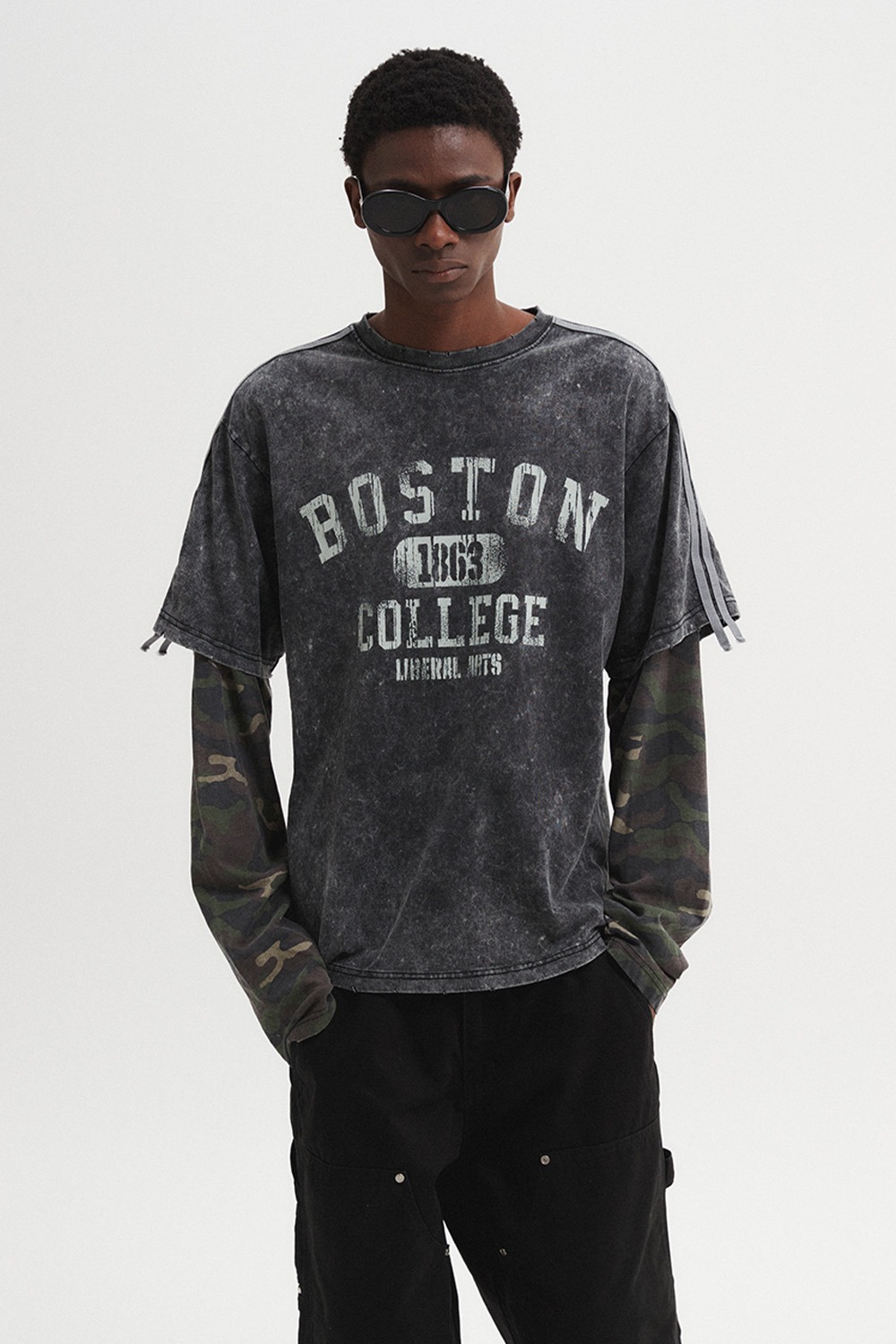 【DNSR】 SURFUR WASHING CAMO LAYERED LONG SLEEVE