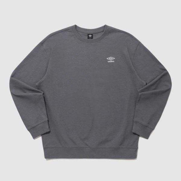 長袖Tシャツ PQA UQ123CFS19-MCH エッセンシャル スモールロゴ スウェットシャツ / H.CHARCOAL