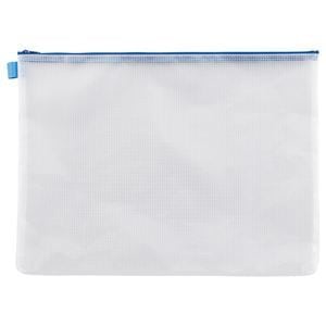 （まとめ）TANOSEE メッシュケース B4 タテ305xヨコ410mm 青 1枚 [x10]