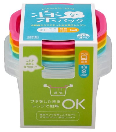 他サイト： イノマタ化学 4個セット ごはん1膳用 270ml 蓋をしたままレンジ可能 日本製 カラフル 電子レンジ容器 楽ちんパック IN98008の商品画像