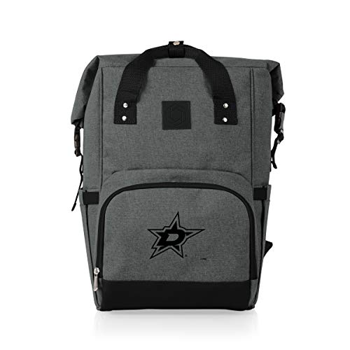 PICNIC TIME NHL Dallas Stars OTG Roll-Top Cooler Backpack - Hiking Backpack Cooler - Soft Cooler Bag
