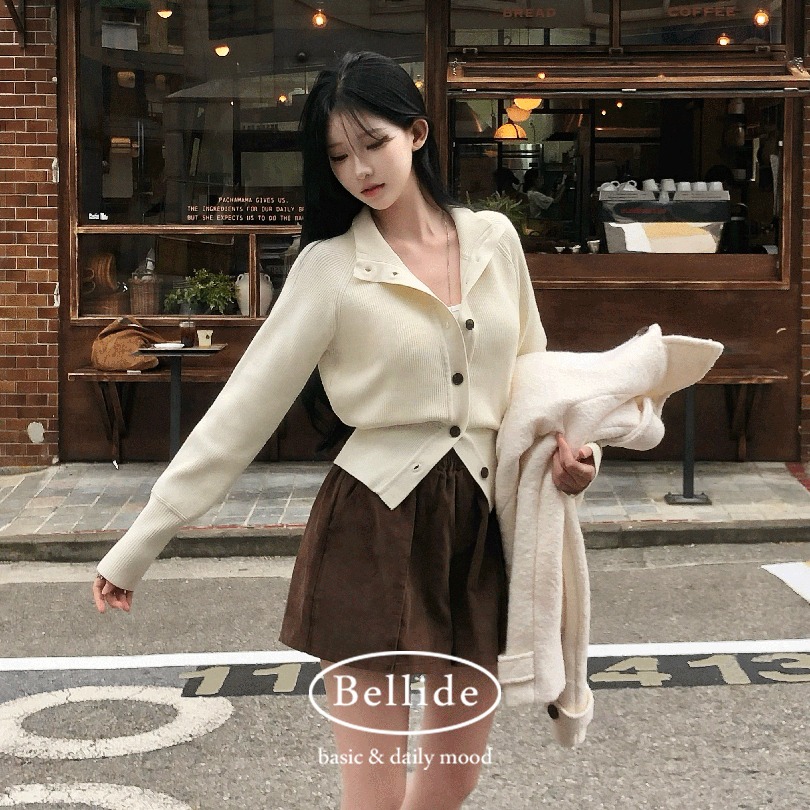 [MADE] 半ハイネックニットカーディガン cd1252