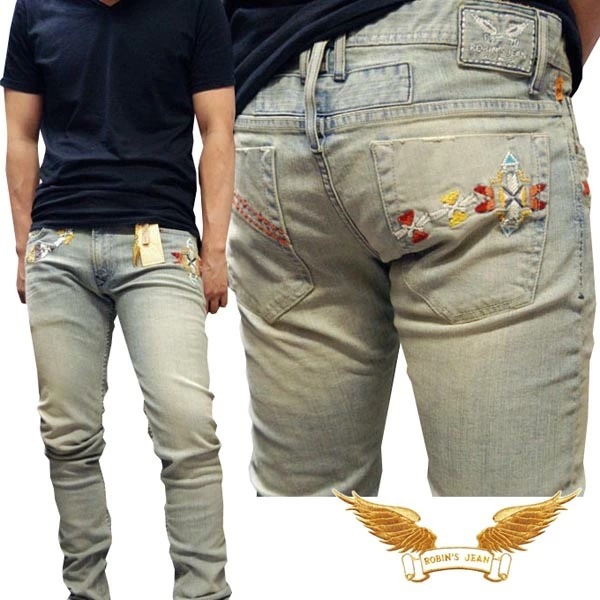 ロビンズジーン メンズ デニム ローライズ スキニー パンツ ROBIN S JEAN SIOUX SMO.LIT 163 safari サファリ LEON レオン オーシャンズ 雑誌 掲載 ハイブラ