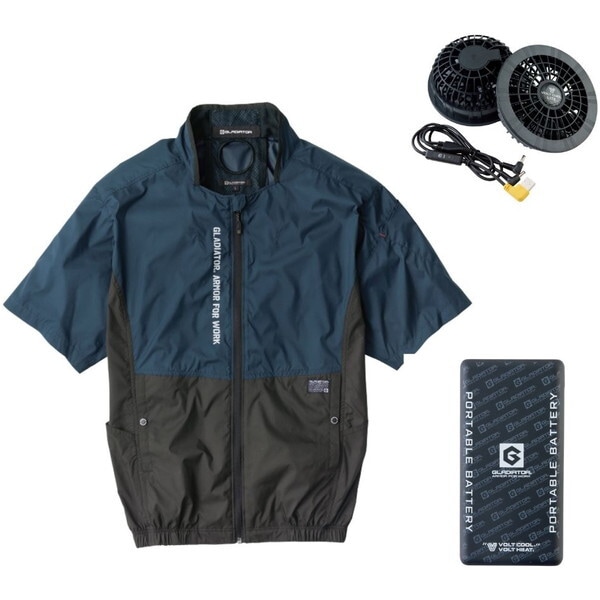 コーコス G244020 ネイビー XL ボルトクール LITE+ ファン付きウェア 半袖ブルゾン セット 6,577円