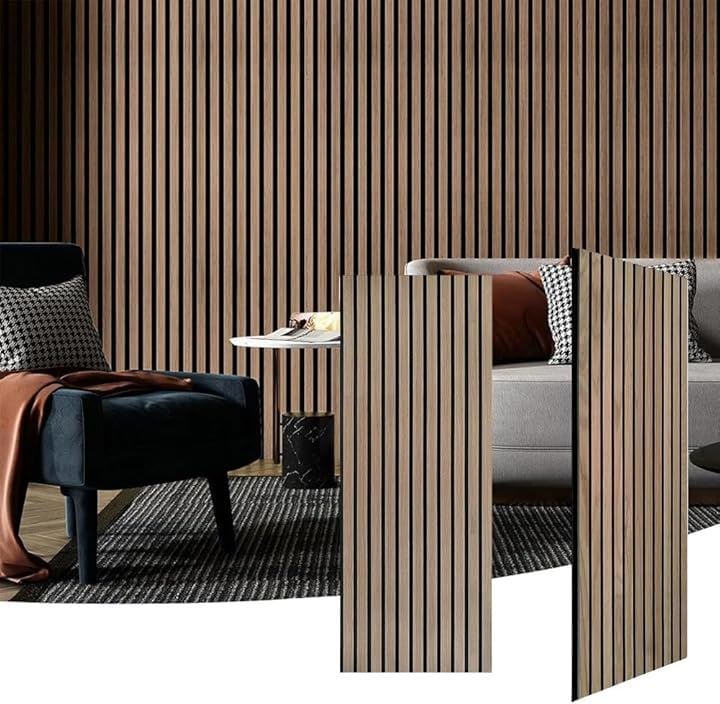 吸音パネル 防音パネル 2枚セット 防音シート 吸音材 吸音ボード 天然木 壁に貼る ウッドパネル ウォールパネル ヘッドボード インテリア 内装 DIY(ブラウン, Square)