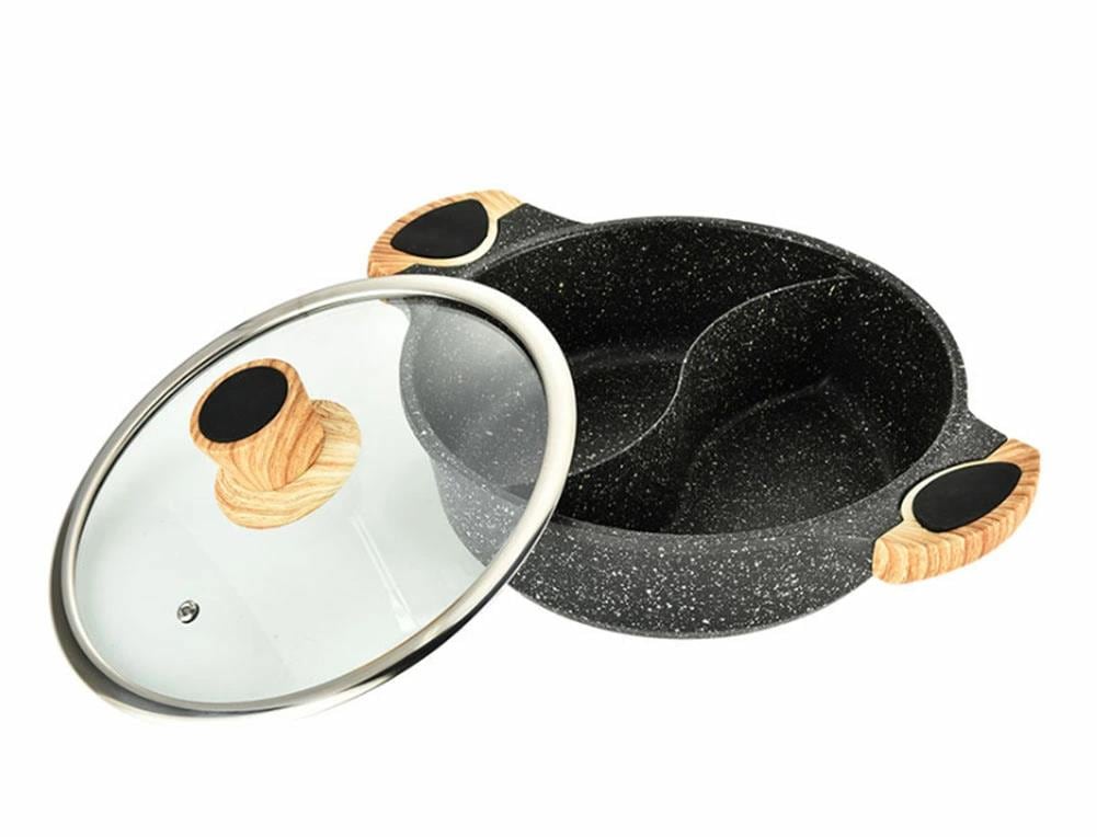 メガ割 仕切り鍋 鍋 鴛鴦火鍋 2色火鍋 二味鍋 ステンレス 火鍋 IH対応 火鍋風仕切り鍋 おしどり鍋 仕切り 付き 2食 鍋 しゃぶしゃぶ鍋 32cm 福袋