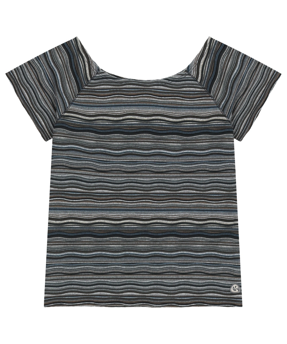 【COYSEIO】26SS WAVE STRIPE KNIT T-SHIRT : NAVY