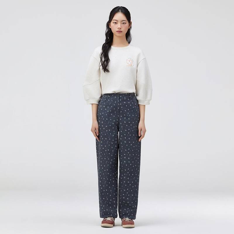[レディース]フラワー柄ワイドパンツ(T262MPT134W)