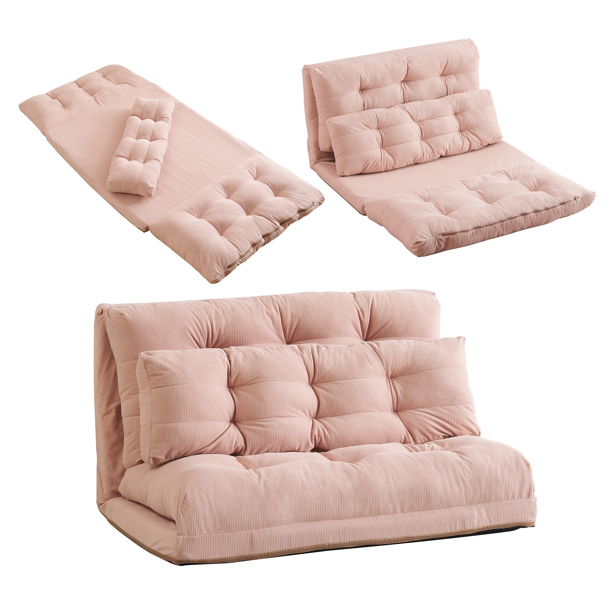 【国内発送Ｍ】386ソファーベッド ソファベッド ローソファー 2人掛け マルチに使える3WAY 幅108cm 6段階リクライニング クッション付き 座椅子 1人掛け ソファ 折りたたみ 折り畳み コ 11,460円