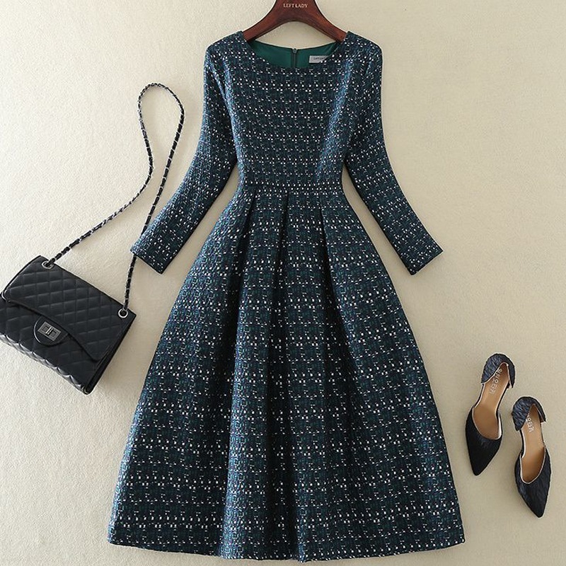 【ins超人気】 流行の予感 プリント 通勤 着痩せ効果 Aライン エレガントワンピース レディース