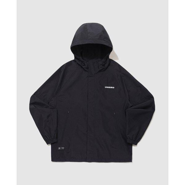 エッセンシャルプラスフード付きウインドブレーカージャケット共用 BB UQ121CJK16 BLK LGR