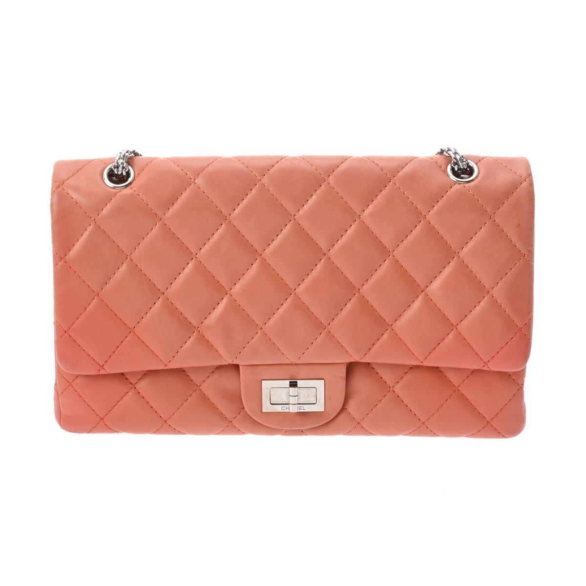 マトラッセ Wフラップ チェーンショルダー ピンク イタリア レディース ラムスキン ショルダーバッグ Bランク 中古 銀蔵 163,350円