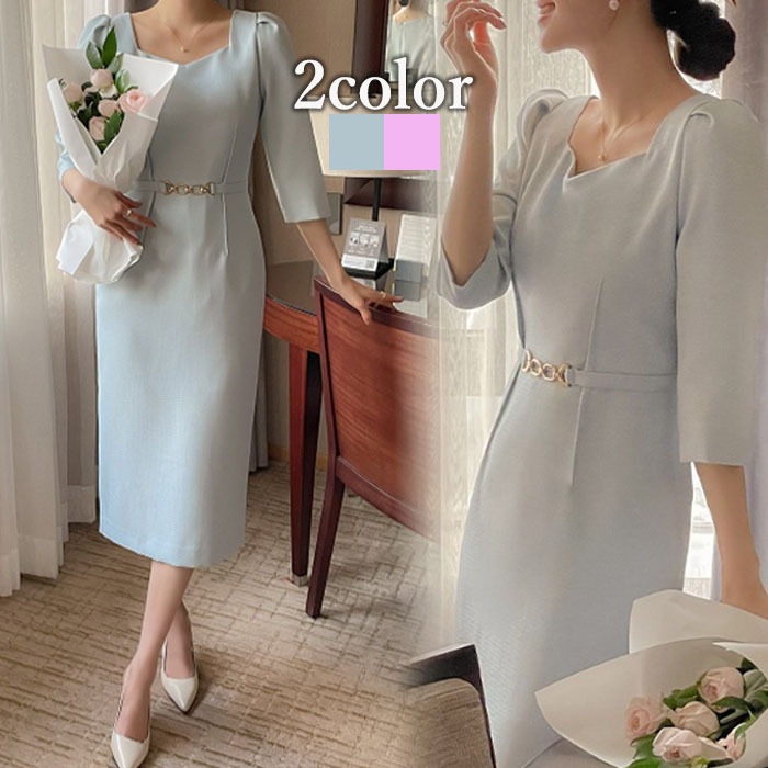 結婚式 ワンピース 袖あり パーティードレス フォーマル 春 入園