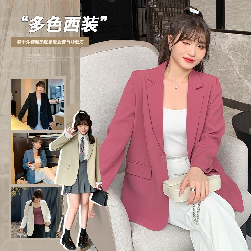 【アウター】 秋 新作 プラスサイズ レディースウェア ベーシックアイテム カラーバリエーション豊富 ゆったりシルエット スリム効果 スーツ ジャケット