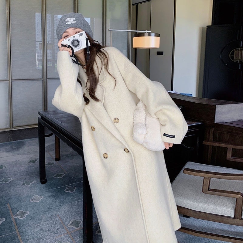 両面カシミアコート 2026秋冬新作 ゆったり 肉隠し 上品 ウールジャケット トレンド